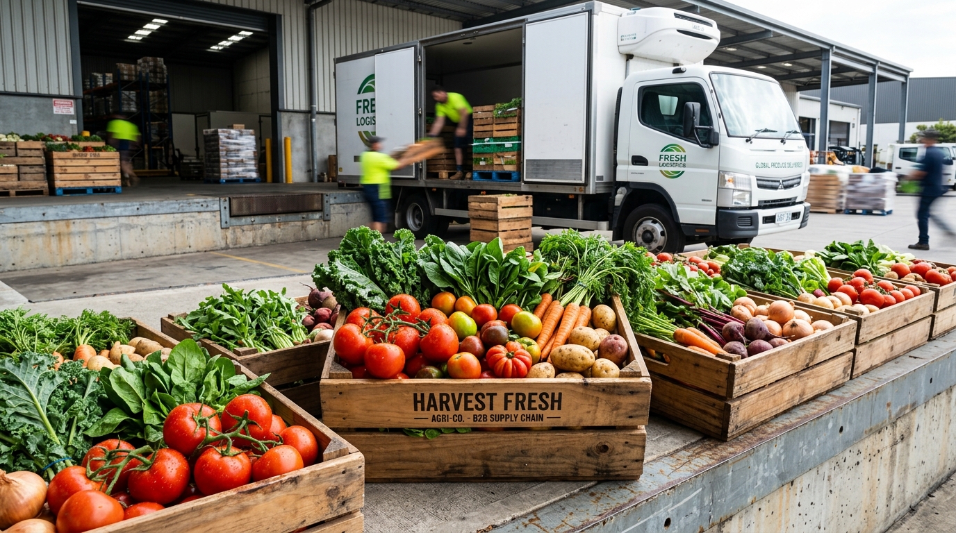 Fresh harvest in logistics hub